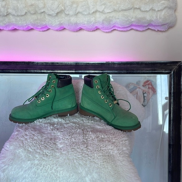 Timberland green genuine leather collectable special addition boots men or women - Picture 3 of 13